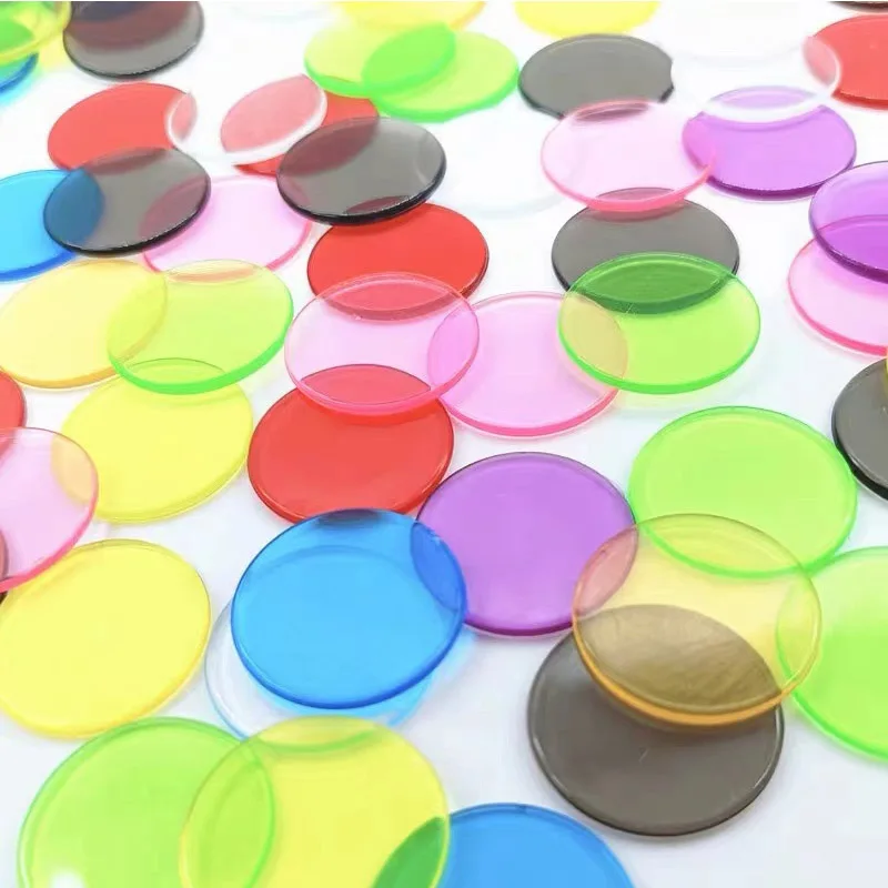600/300PCS 19MM Transparent Color Bingo Counting Chips For Kids Math Educational Games Teaching Supplies For The Classroom