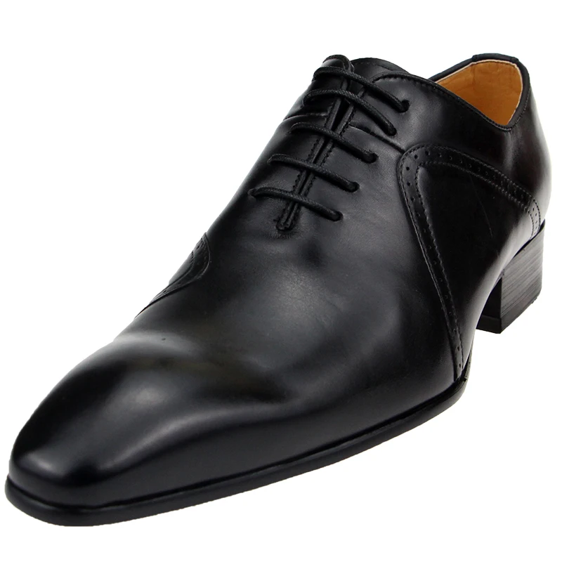 Lace Up Elegance Luxury Hot Sale Formal Shoes for Mens Genuine Leather Zapatos Social  Wedding Dress Sapato Oxford Mixed Leather