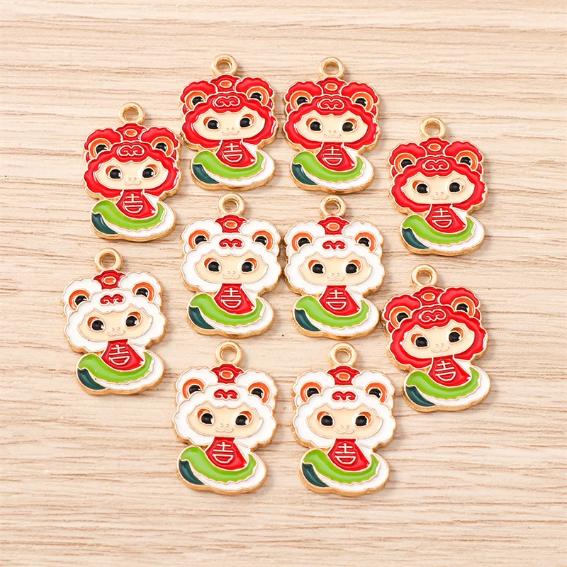 10 Stück 14x20mm Cartoon-Tier-Anhänger, Emaille-Schlangen-Charms, Anhänger für die Herstellung von DIY-Halsketten, Ohrringen, Armbändern, Schmuckzubehör