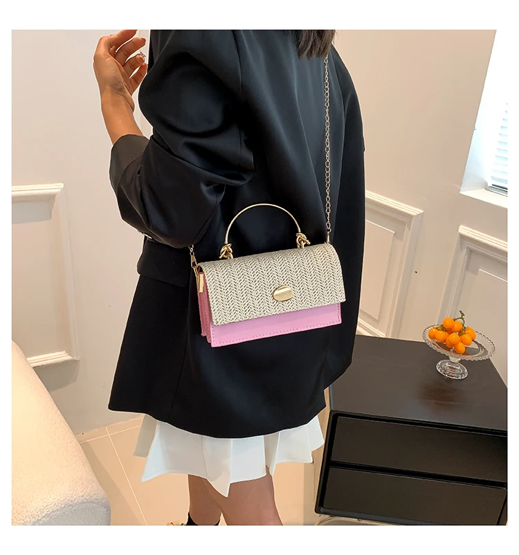 Fashion Pu Hasp Ladies Top-Handle Bags Braid Design 2024 New Brand Shoulder Bags for Women Free Shipping Bolsas Femininas