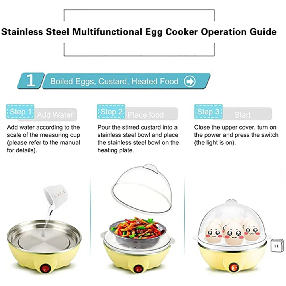 Electric Egg Cooker 7 Eggs Boiler Steamer