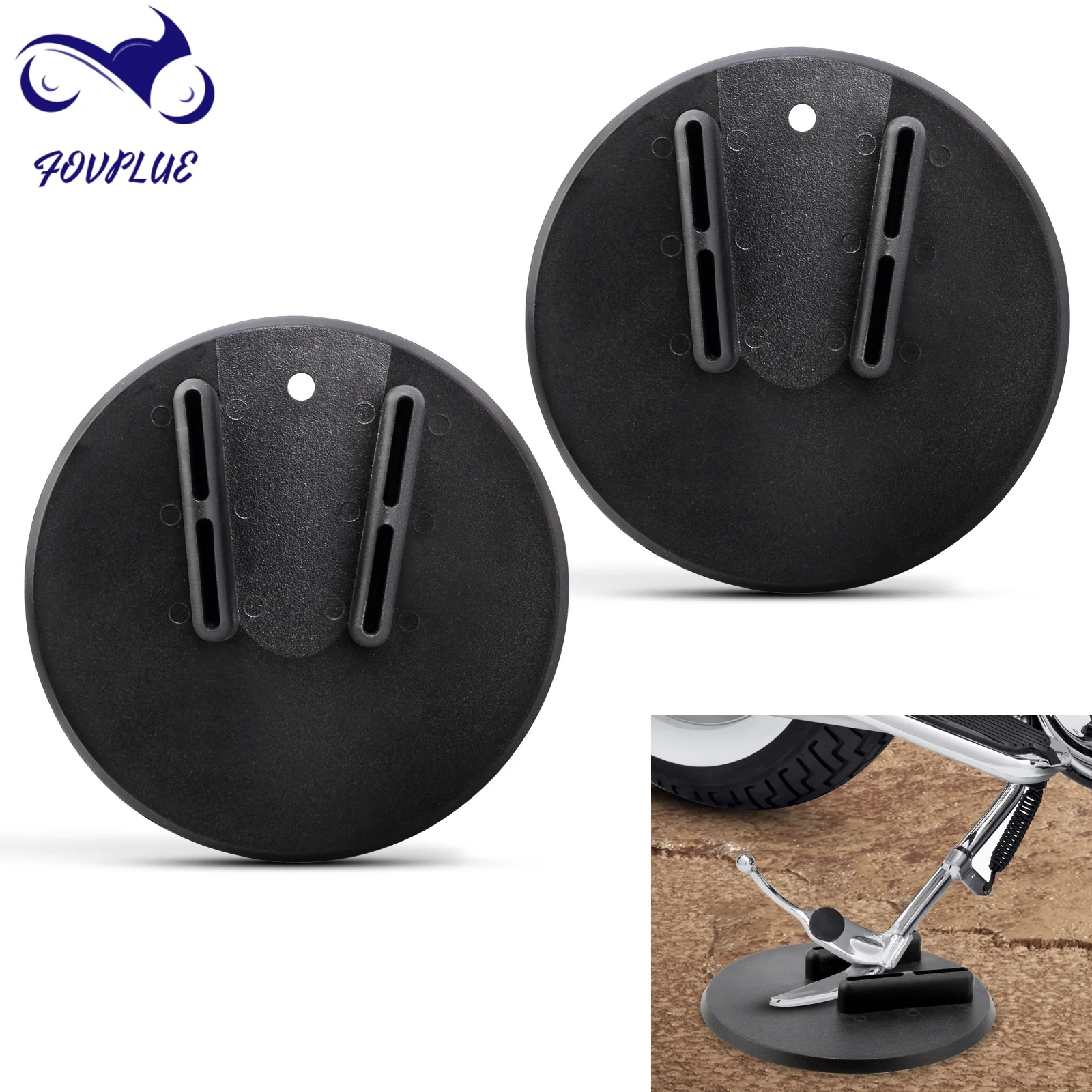 Motorcycle ABS Foot Jiffy Kickstand Side Stand Pad With Frosted Accessories Black For Harley Kawasaki Honda BMW Yamaha Suzuki