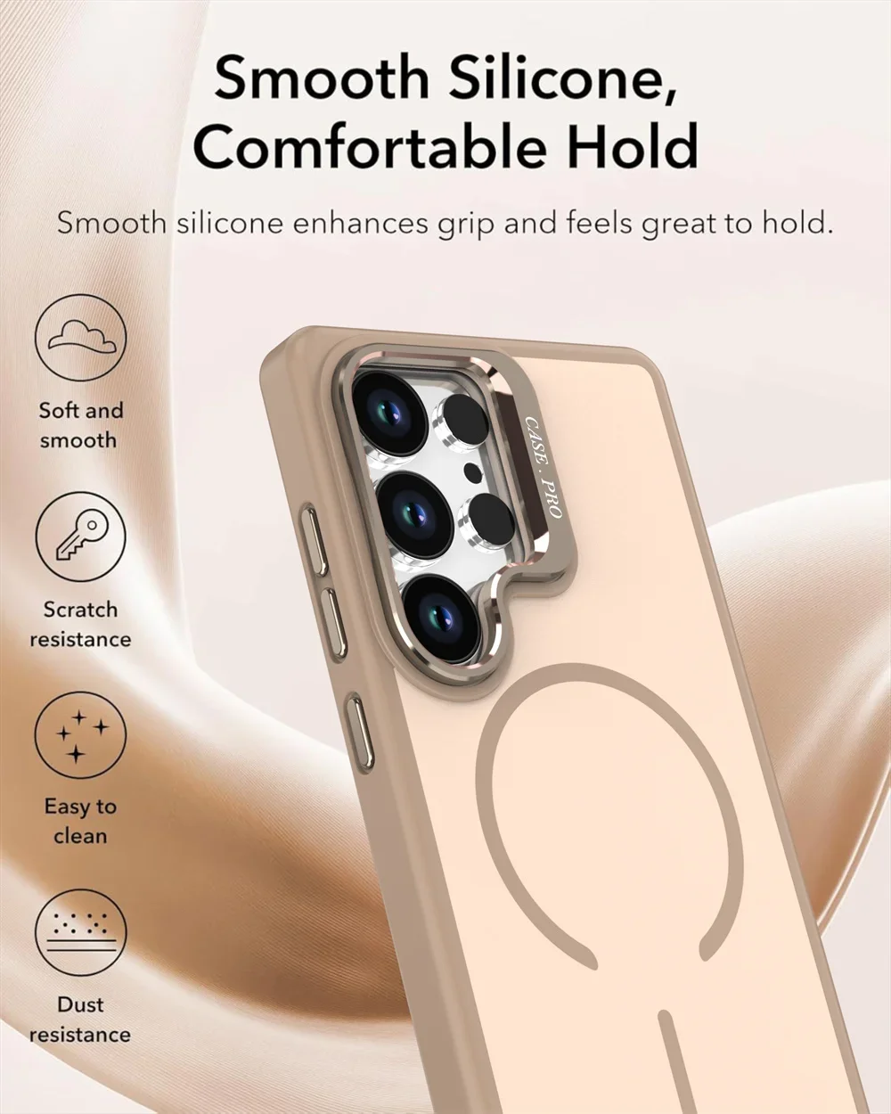 Magsafe Magnetic Metal Stand Liquid Silicone Case