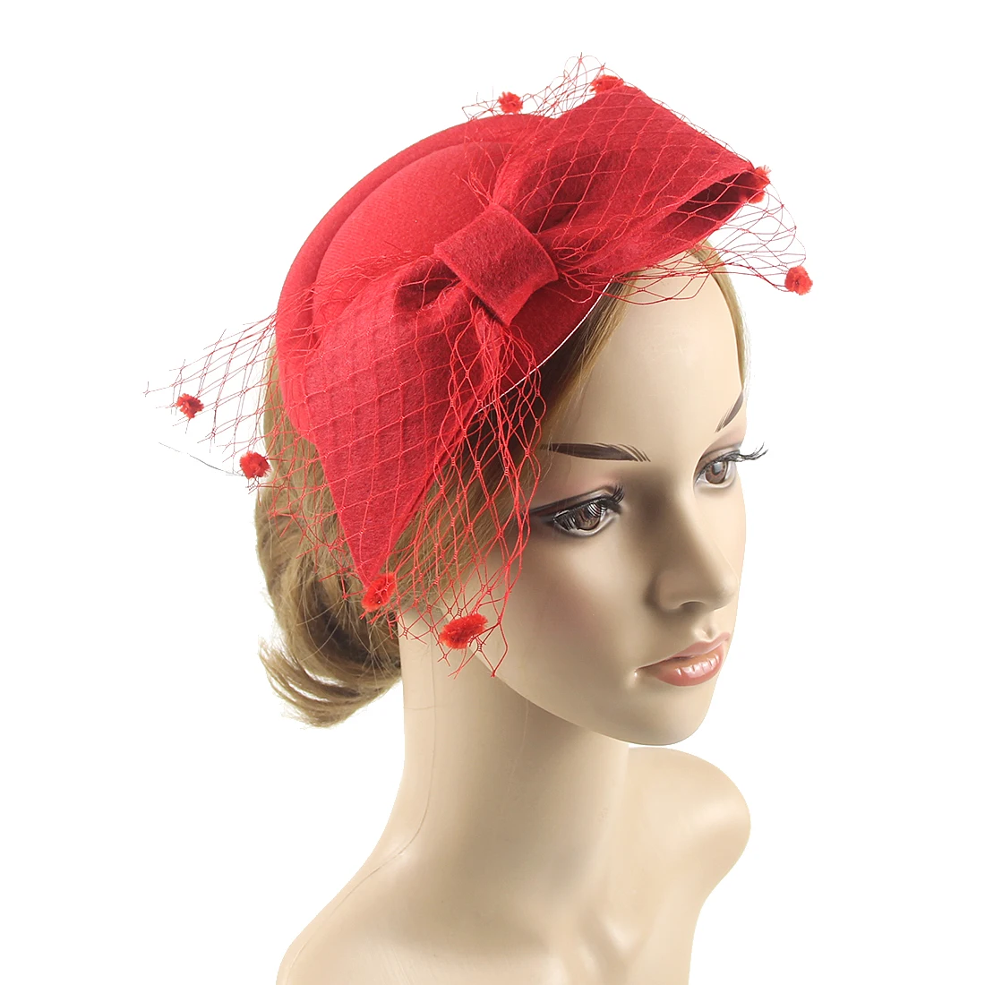 Lady Bow Fascinators For women Elegant Pillbox Cap Feathers Mesh