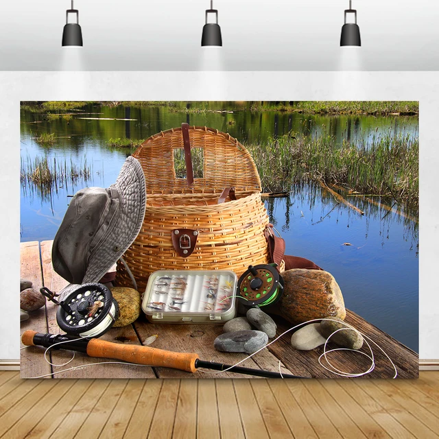 생생한 낚시 숍 광고 벽걸이로 공간을 꾸미세요