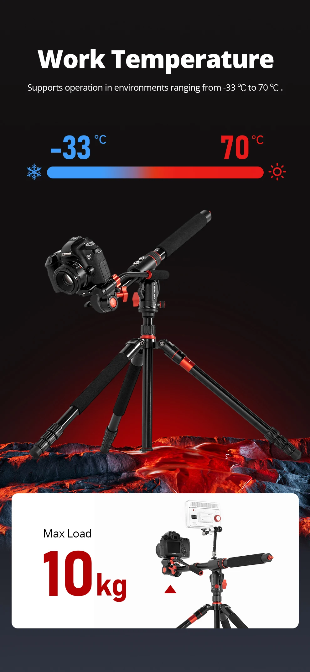 GM104 106cm Aluminium Alloy Tripod Extended Crossbar Adjusted Multi-Angle Shooti