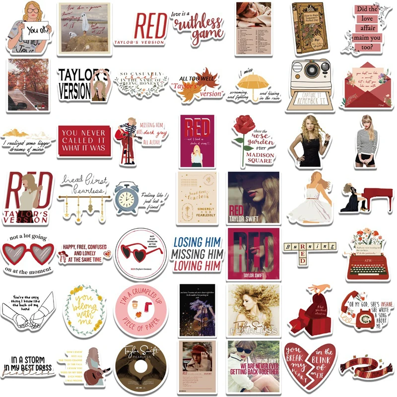 Taylor Swift Stickers Folklore Taylor Swift Sticker Albums -  10/30/50/100pcs - Aliexpress, Taylor Swift Sticker Pack 