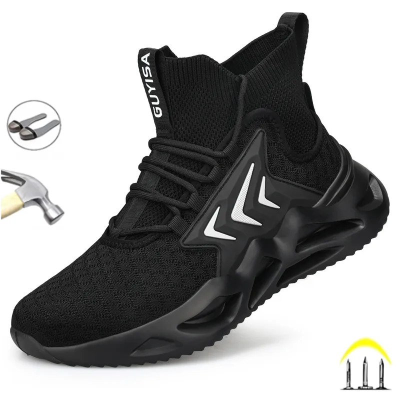

Safety Work Shoes Men Anti-Smashing Indestructible Steel Toe Cap Puncture-Proof Shoes Lightweight Male Sofe Women Cosy Sneakers