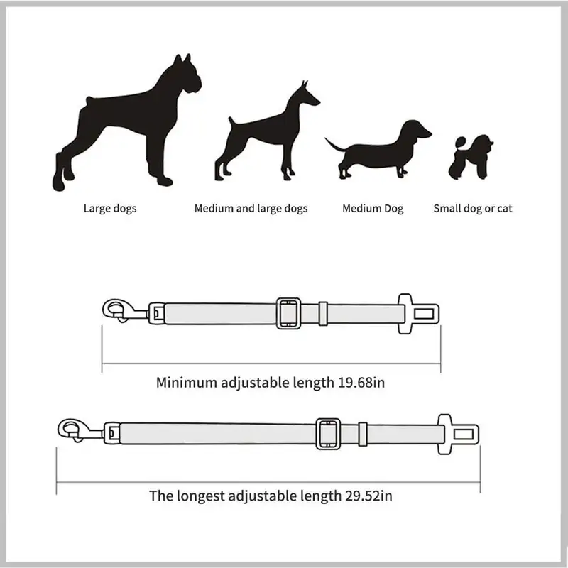 Adjustable Pet Cat Dog Car Seat  Belt Pet Seat Vehicle Dog Harness Lead Clip Safety Lever Traction Dog Collars Dog Accessoires - Image 6