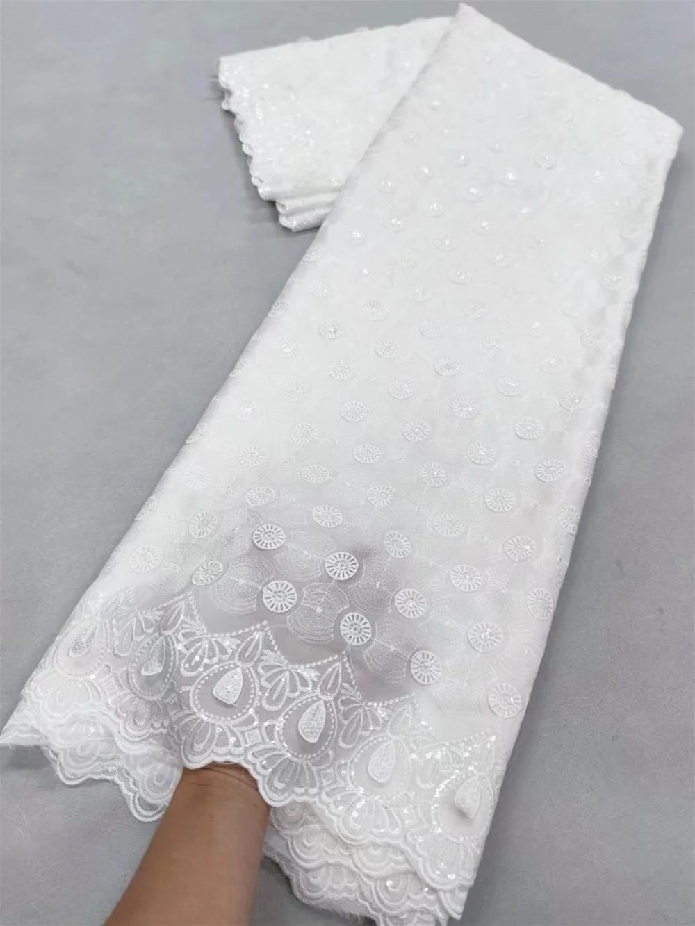 Lace Fabric Nigerian Milk Silk African Cord Water Soluble