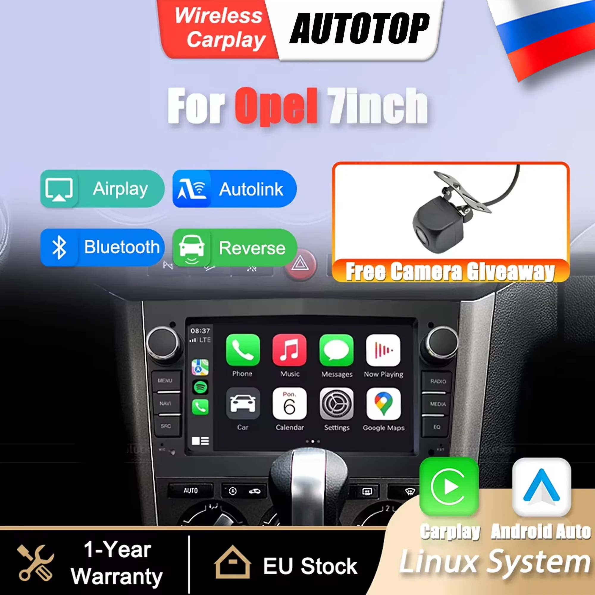 Pantalla Multimedia de 7 Pulgadas con Linux para Opel Zafira, Vauxhall Astra, Antara, Meriva, Vivaro, Combo, Corsa, CarPlay Inalámbrico, Android Auto, BT, GPS, Radio para Auto 1