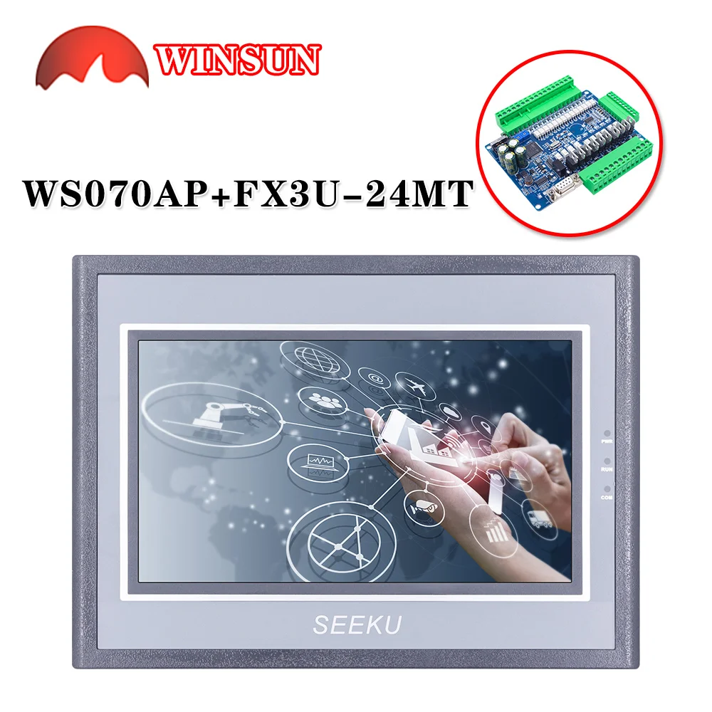 FX3U-14 -24 -32 -48 FX3U + HMI PLC  7 ġ ÷ ȭ  ̺ WS-070AP 