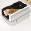 Extra Large Cat Litter Box with Lid Top Entry Litter Pan High Sided Top Exit Metal Cat Pan Anti-Urine Leakage for Big Cats Kitty 2