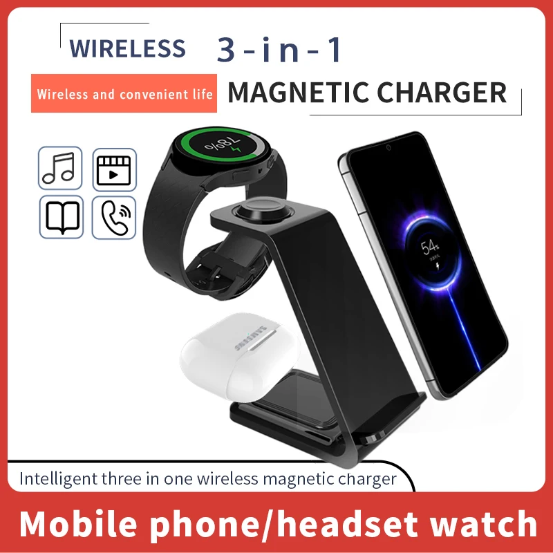 3 in 1 Wireless Charger Stand For Samsung Phones Galaxy Watch 7 8 9 Airpods Pro Fast Charging Dock Station wireless charger