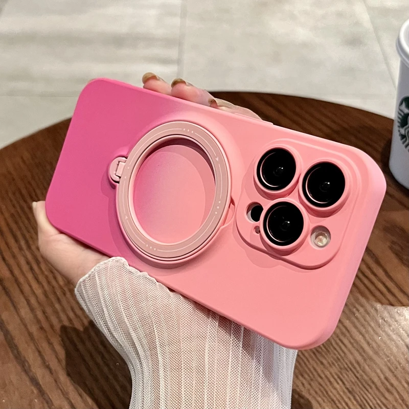 Magsafe Wireless Charging Gradient Case For iPhone 11 12 13 14 15 Pro Max Plus Magnetic Bracket Bumper Cover_voghion.com