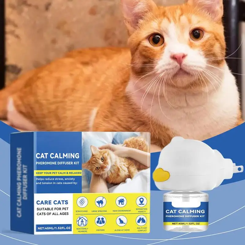 Cat Pheromone Diffuser 45ml Cat Calming Long Lasting Pheromone Plug-in Relaxants Calm Reduce Fighting
