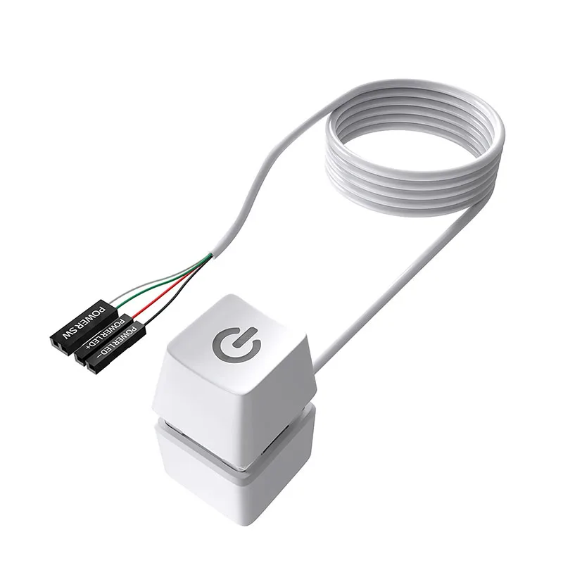 Power Cable Pc Power Button Cable Computer Power Button Cable Connector Extension Cable Power Cable Extension Computer Desktop Switch 1.8m LED Lights PC Motherboard External Start Power OnOff Button