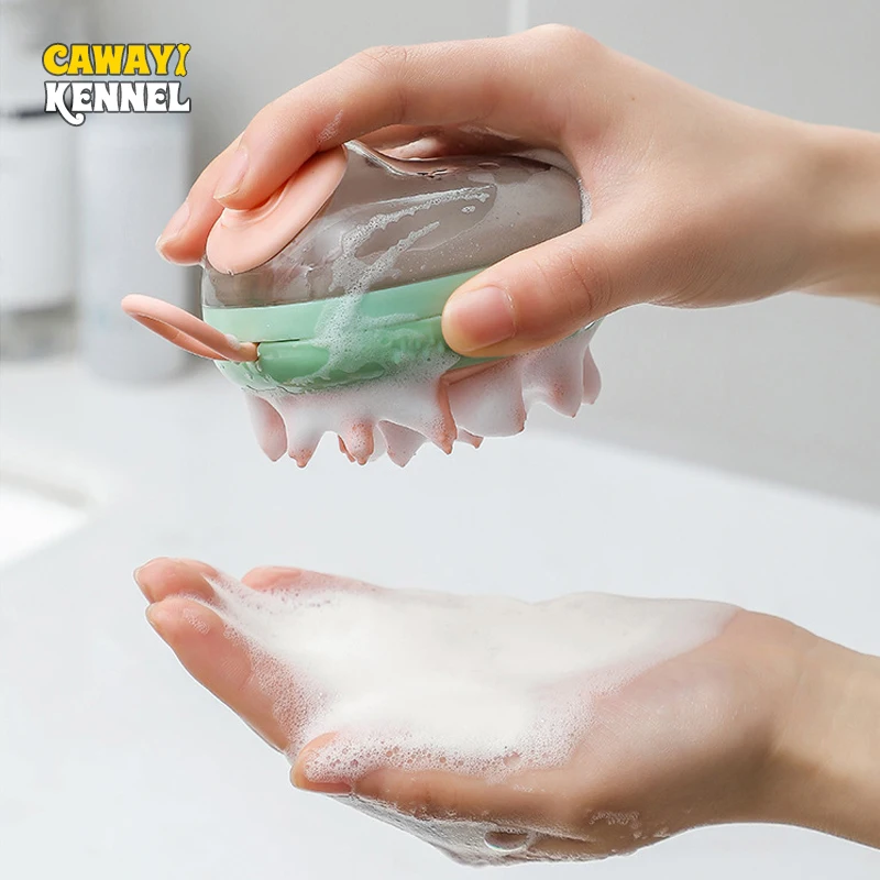 

CAWAYI KENNEL Bathroom Puppy Dog Combs Cat Bath Massage Brush Soft Safety Silicone Pet Accessories for Dogs Cats Tools Products