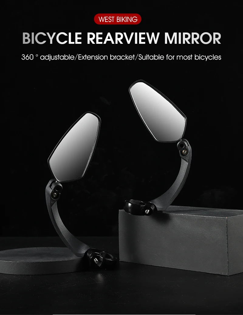 Description Picture 2 of itemWEST BIKING Bicycle Rearview Mirror 360 Degree Adjustable Bike Handlebar Rear View Mirror Cycling Accessories Bike Mirrors