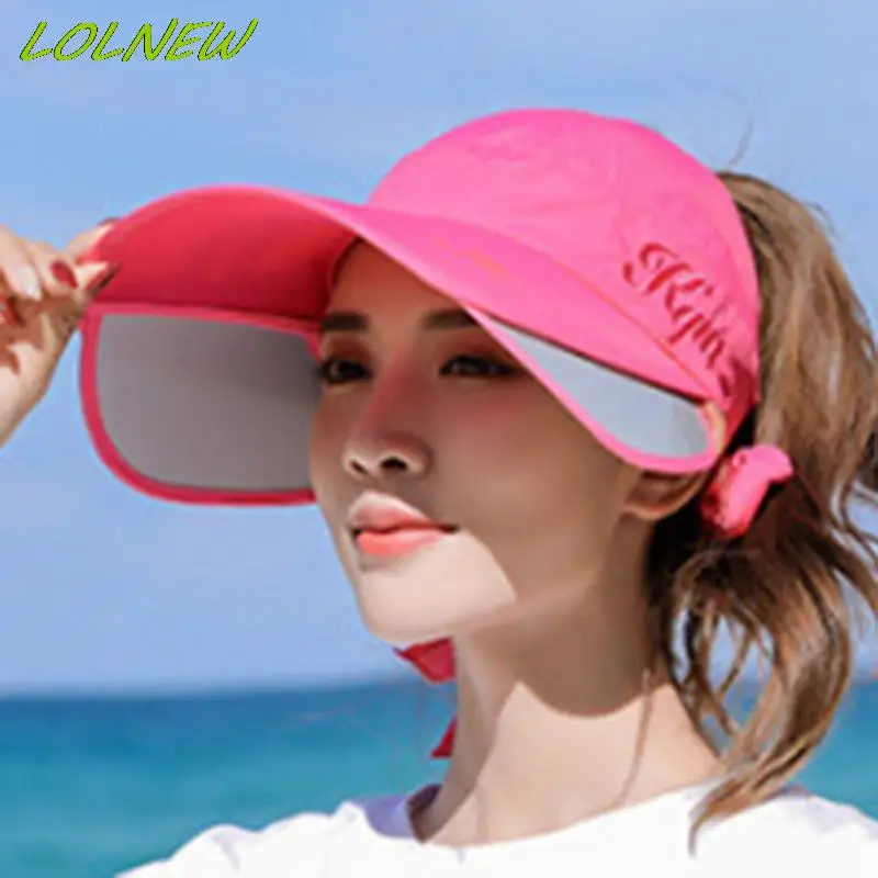 

Women Summer Sun Hat Retractable Visor Caps Female Scalable Brim Empty Top Baseball Cap UV Protection Outdoor Beach Sun Hats