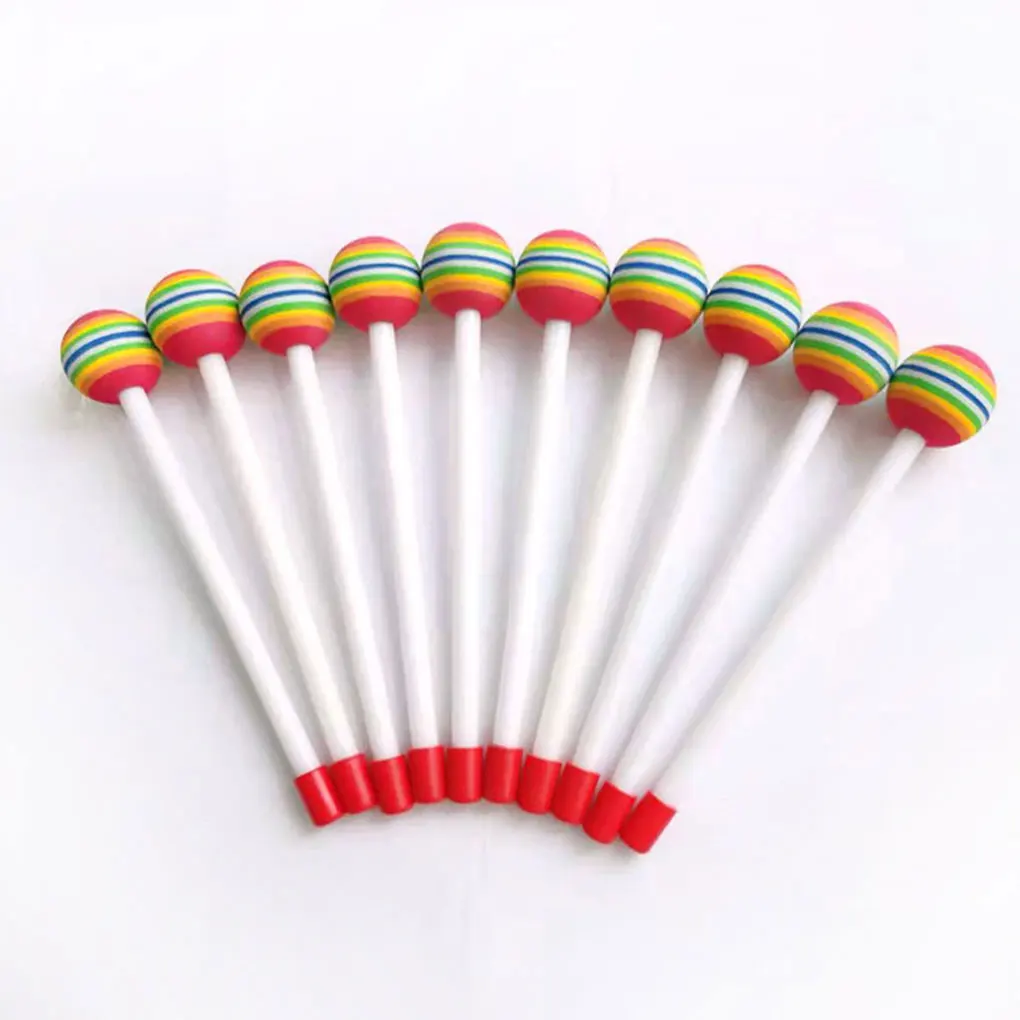Colorfast And Odorless Wood Made Drumsticks For Xylophone Beater Safe For Kids Toddler Toy Tempo Rainbow Accessory For drumstick grips