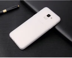 Soft Candy Color Silicone Matte Case - Elegant & Durable Phone Cover - J8 2018 (Clear white)