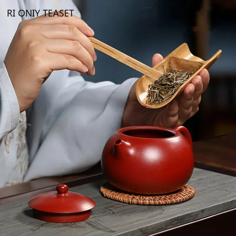 Yixing Purple Clay Teapot Handmade Ball Hole Filter Xishi Tea Pot Raw Ore Dahongpao Kettle Zisha Tea Set