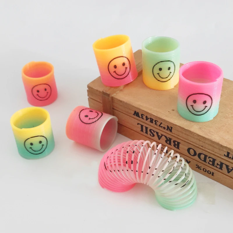 Childrens Toys 36/24/12/6/2PCS Rainbow Smile Magic Springs Circle Toys for Children Birthday Party Favors Gifts Funny Children's Magical Toys