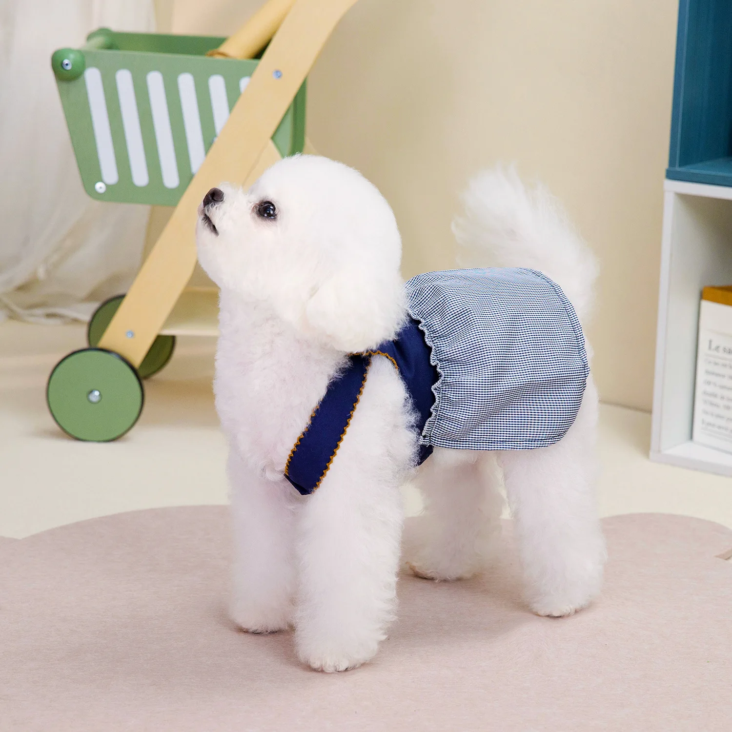작은 개 여아용 격자 무늬 강아지 원피스, 강아지 옷, 용수철 여름 강아지 의상, 강아지 고양이 치와와 요크셔 드레스, 애완 동물 의류
