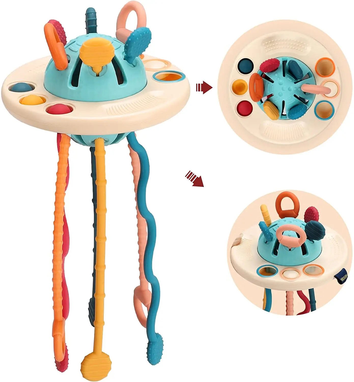 AS594P Chaise Haute À Ventouse Pour Bébé De 6 À 12 Mois, Hochet Rotatif, Jouets Sensoriels