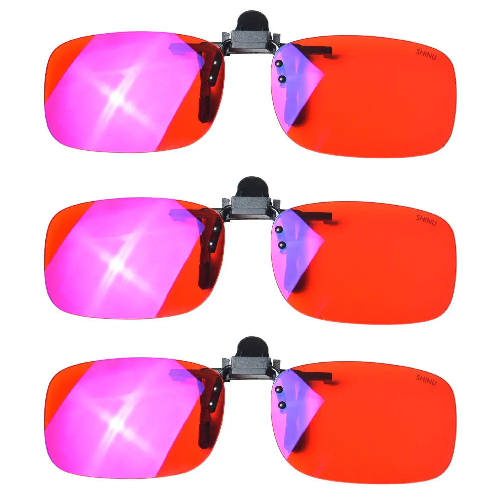 Enhanced Anti-Glare Clip-On Sunglasses with Orange and Yellow Blue Light Lenses