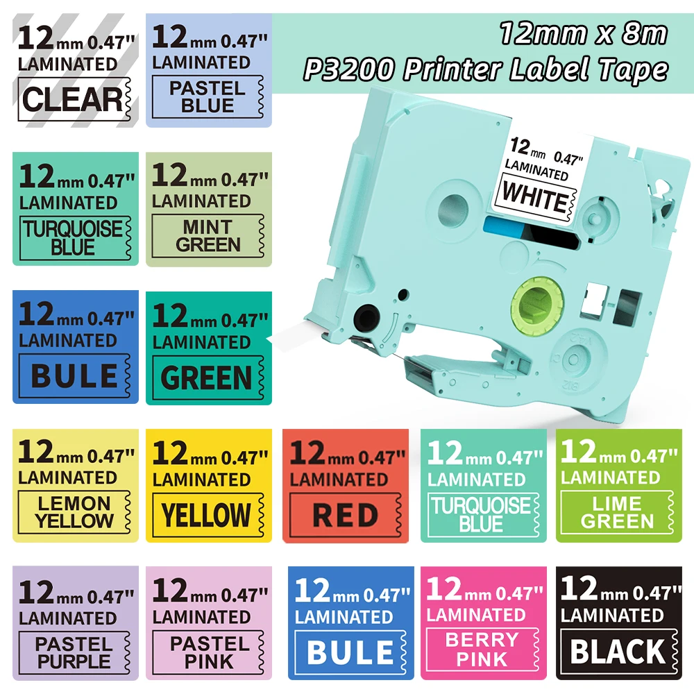 Vixic 1 Pack 12mm Compatible Label Tape Replacement for TZ231 Laminated Label Maker Tape for PT D200 D210 Vixic P3200 D210S