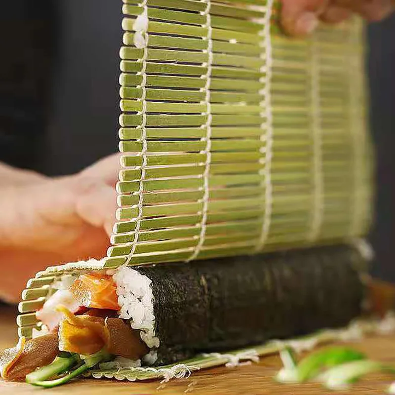 2/1pcs Kitchen Sushi Bamboo Rolling Mat DIY Onigiri Rice Paddles Tools Bamboo Sushi Mat Japanese Sushi Hand Maker Tool 24cm