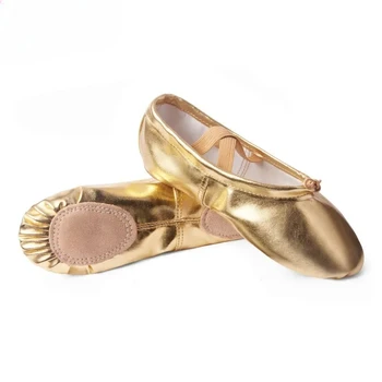 Children Dance Shoes Soft Sole PU Leather Canvas Cat Claw Shoes Women Yoga Gold Silver Dance Shoes Ballet Dance Shoes Wholesale