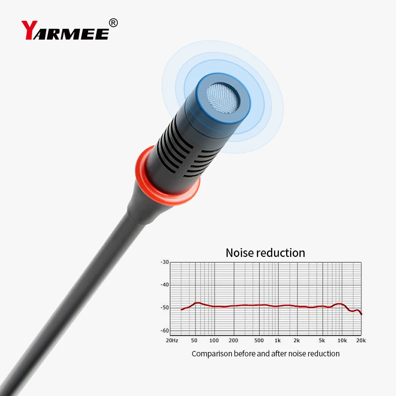 YARMEE 무선 구즈넥 마이크, USB 수신기, 데스크탑 스튜디오, 사무실 회의 연설, 전문 오디오 스피커, 500-980mhz