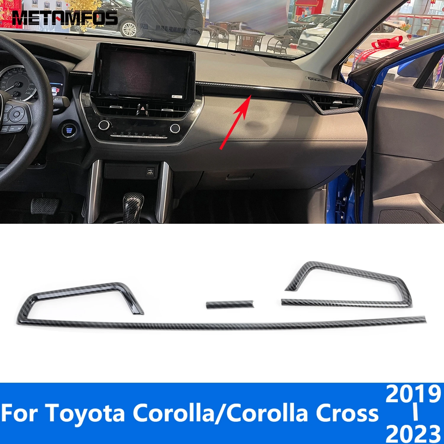 Per Toyota Corolla/Corolla Cross 2019-2022 2023 Console Centrale Pannello Cruscotto Aria Condizionata Presa Di Sfiato Copertura Trim Car Styling