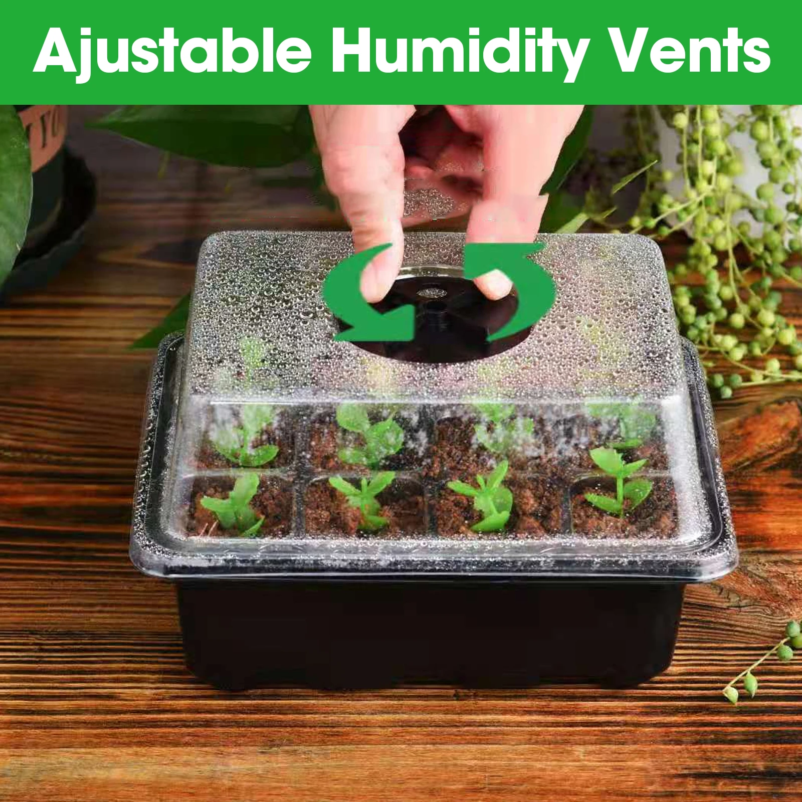 Greenhouse Grow Trays 12 Humidity Adjustable Plant Starting Kit with Dome and Base Mini Propagator for Seeds Growing large ceramic pots