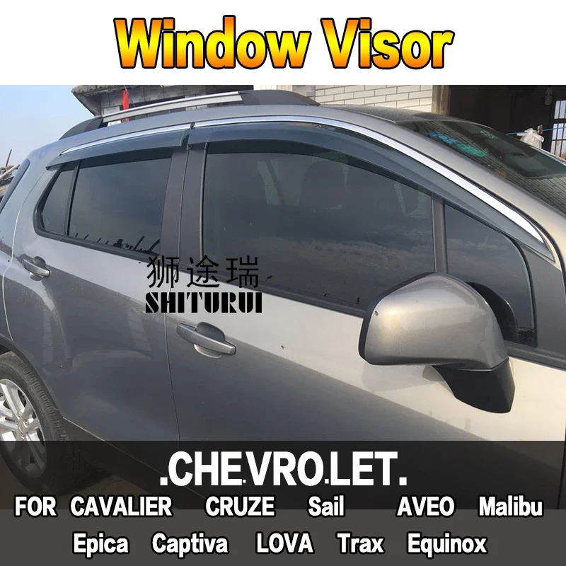 

Window Visor Vent Sun Rain Deflector Guard For CHEVROLET CAVALIER CRUZE Sail AVEO Malibu Epica Captiva LOVA Trax Equinox Sedan