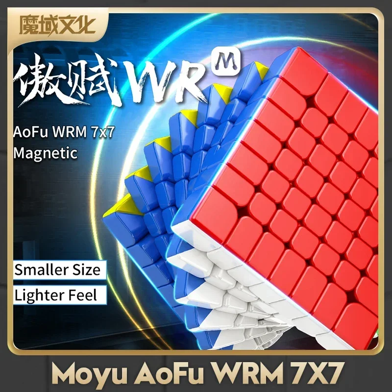 Магнитный магический скоростной куб MOYU AoFu WRM 7X7, профессиональные игрушки без наклеек Moyu Aofu 7x7 WR M Cubo Magico