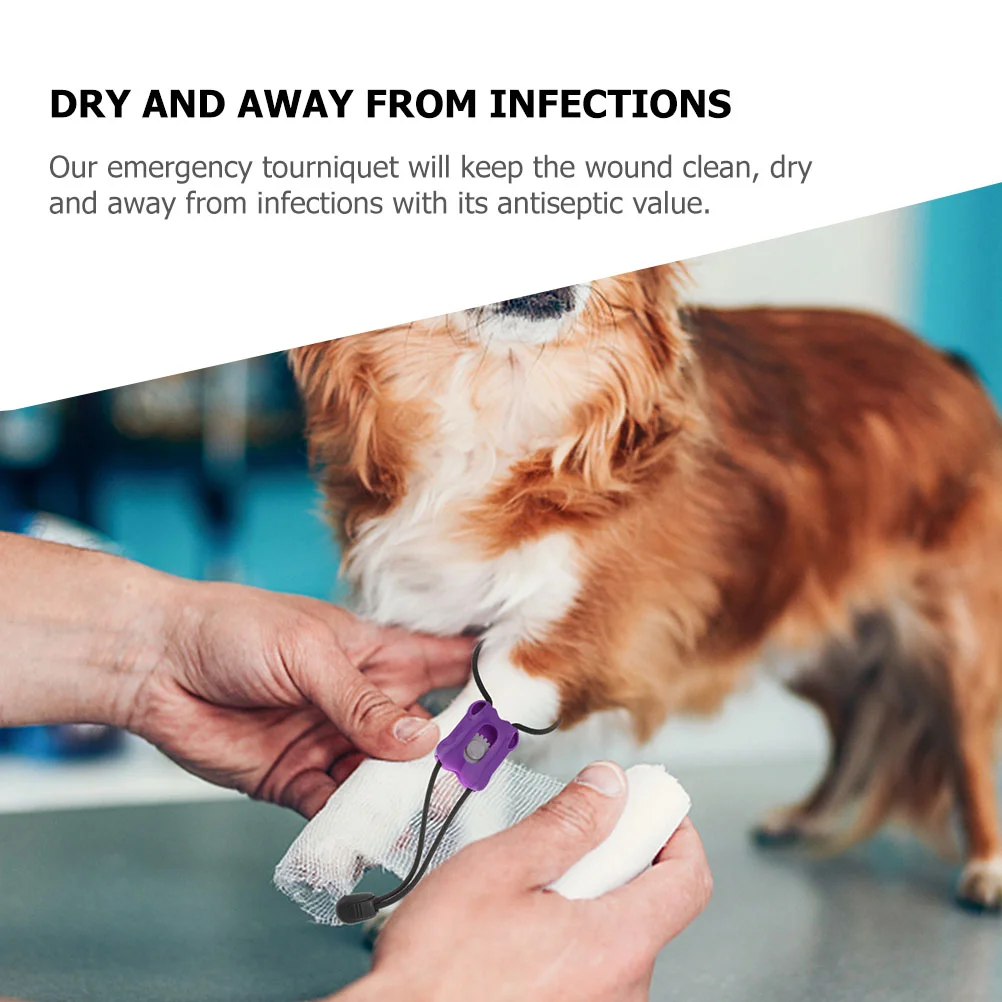6Pcs Purple Animal Tourniquet Dog Hemostat Cat First Aid Vet Tools Pet Products Convenient Tourniquet Portable Dog Accessories