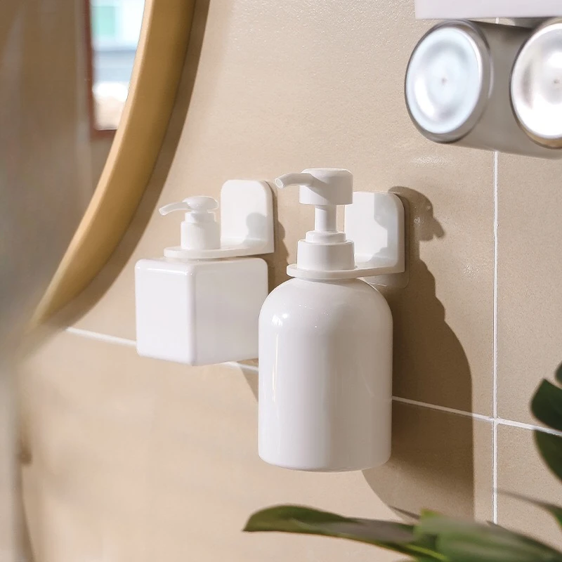ที่แขวนขวดติดผนังแบบกาว 1/2/3 ชิ้น สำหรับแชมพู โลชั่น สบู่เหลว ปรับระดับได้ ที่แขวนขวดในห้องน้ำ 1