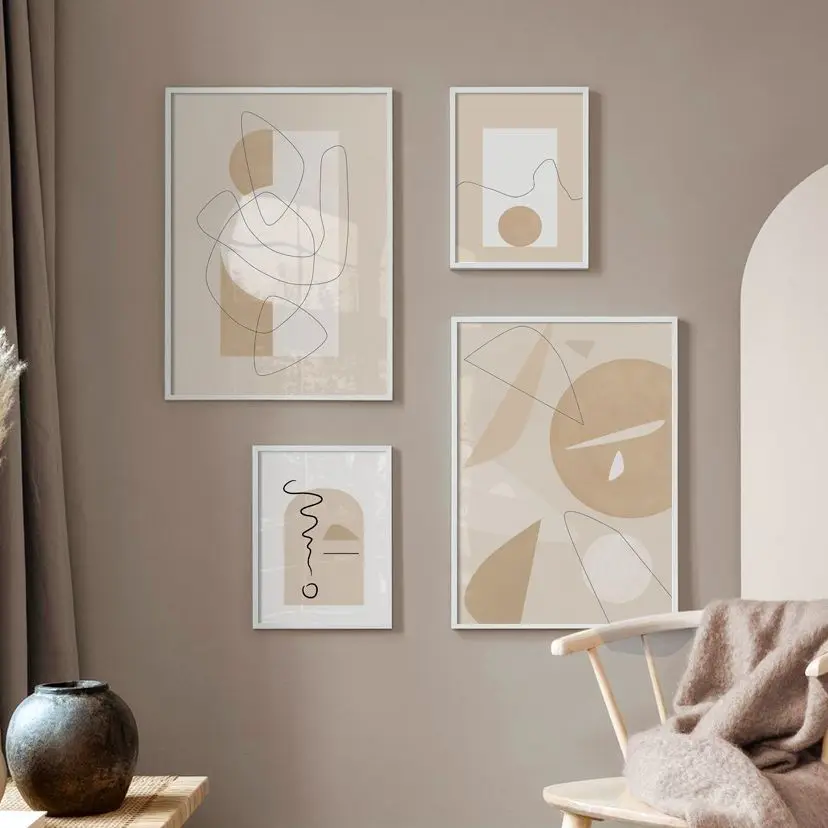 

Boho Abstract Geometric Graph Lines Wall Art Canvas Painting Mid Century Nordic Posters And Prints Living Room Home Decoration