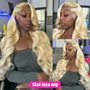 Blonde 13x4 30 40 High Inch 13x6 613 HD 250 Density Glueless Body Wave Human Hair Lace Front Wig Honey Lace Frontal Wigs Women 4