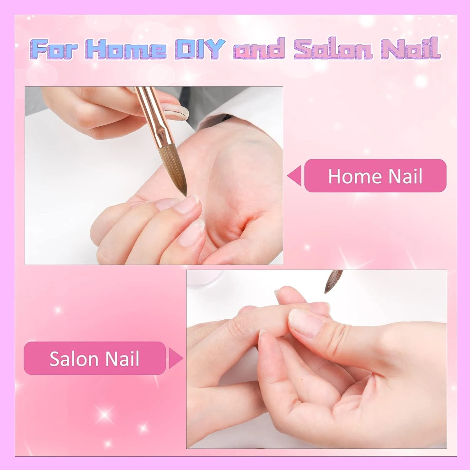 #8-#12 Kolinsky Acrylic Nail Brush Set 3D Pure Handmade Nail Brushes For Acrylic Application Professional Nail Art Brush 4