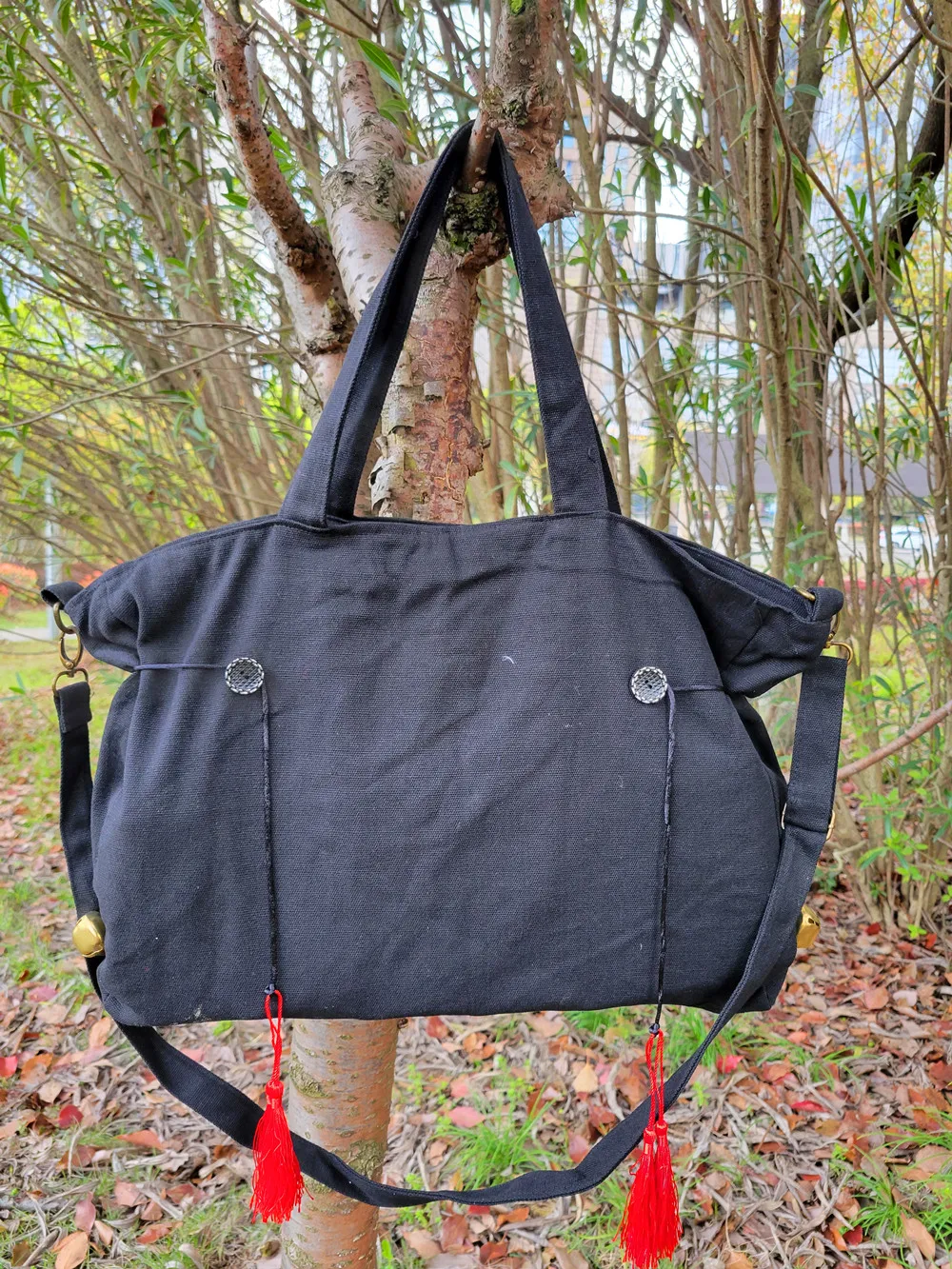 Original women's bags Vintage Large canvas bag Embroidered Ethnic bag Tassels totes bag Bohemian women shoulder bags