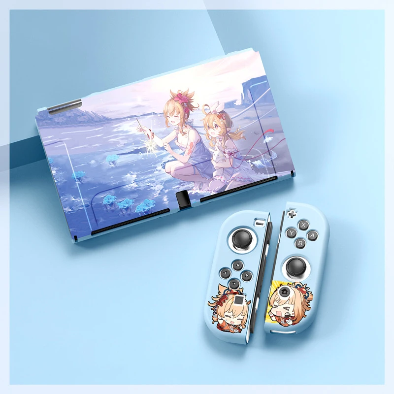 

Genshin Impact Yoimiya Switch Oled Case Cover for Nintendo Switch OLED Anmie Cute Kawaii Japanese Girl NS Oled Accessories