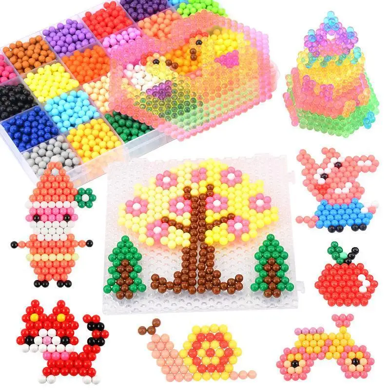 

HOT Sell Beads Set Water Fuse Beados Beadbond Children's Educational Toys DIY Magic Puzzle Packed Magical Beados