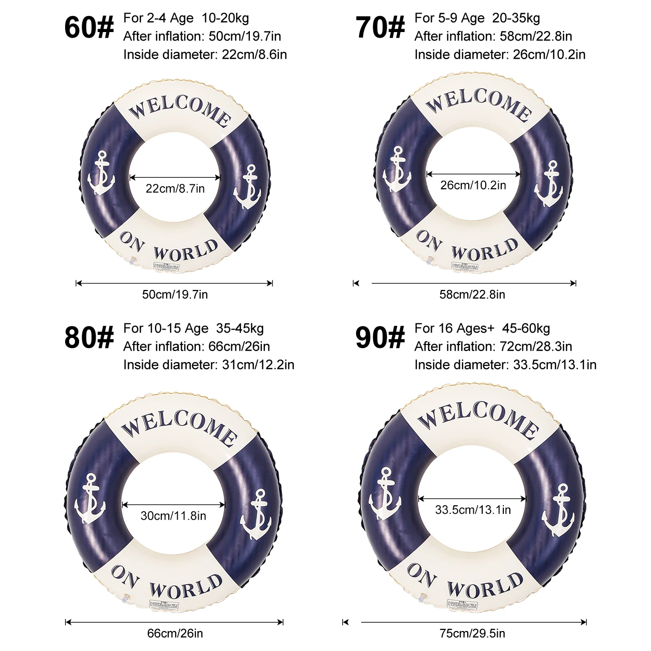 Retro Boat Anchor Women's Swimming Ring, Swimming Pool Floating Row Adult Handrail Lifebuoy, Leisure Beach Swimming Inflatable F 6
