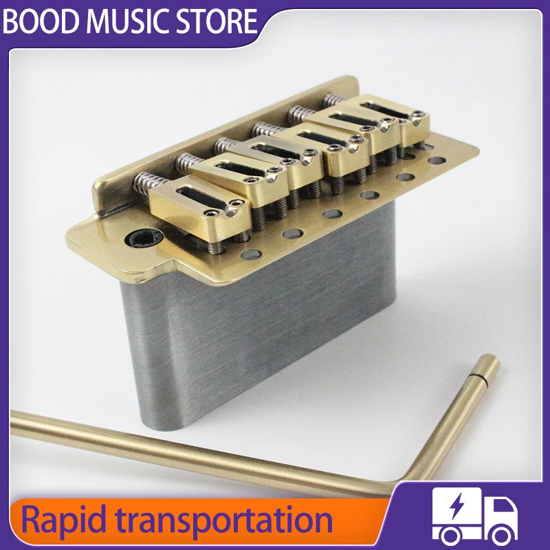 

Yellow Bronze Color Electric Guitar Bridge 52.5mm for Fend Straocaste Guitar Zinc Base DIY Guitar Bridge