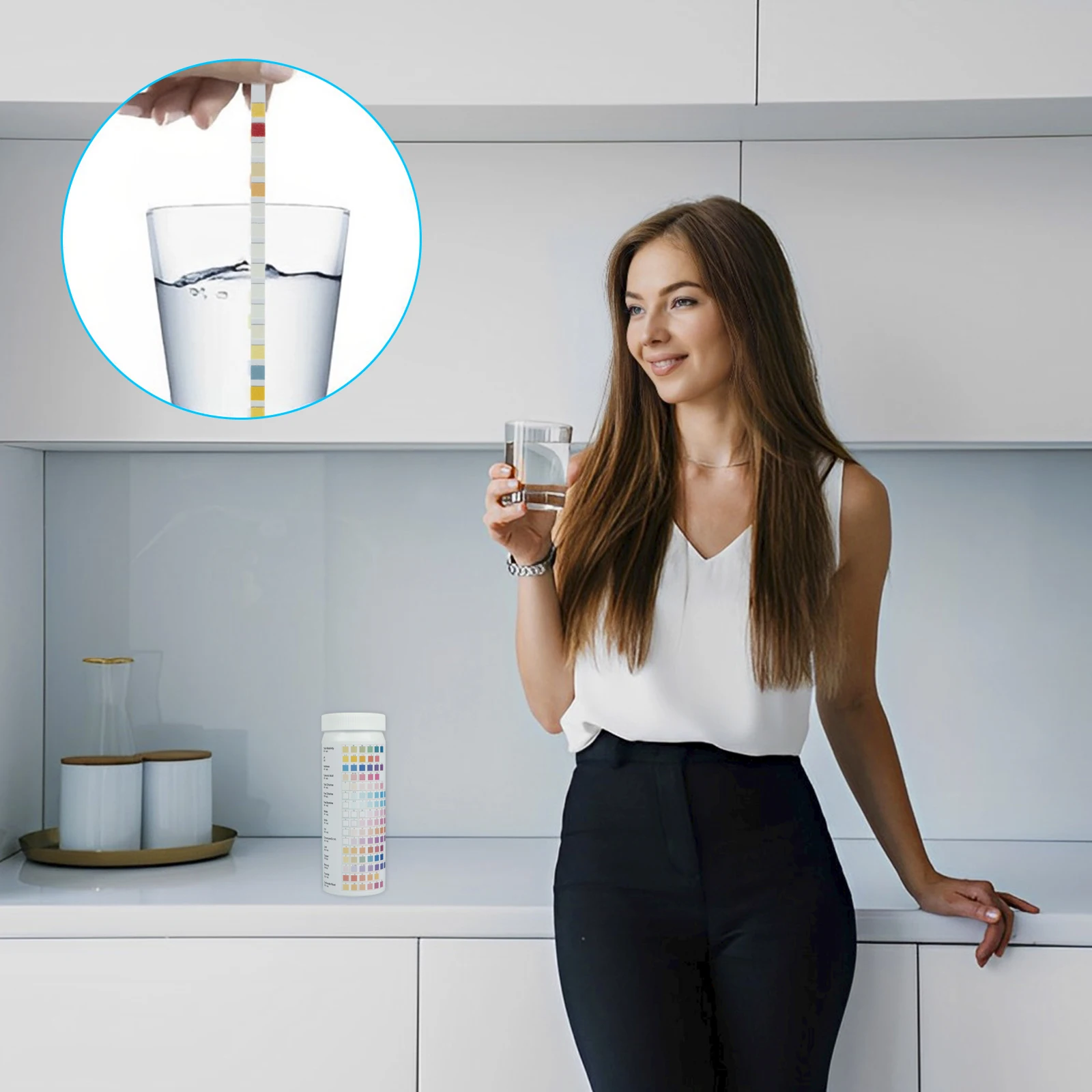 Comprehensive Drinking Water Quality Test Kit - 100 Test Strips for Home, Tap, Well, and Aquarium Water